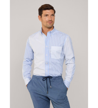 Faonnable Poplin shirt stripes regular fit blue