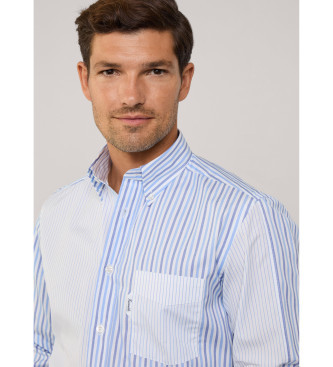 Faonnable Poplin shirt stripes regular fit blue