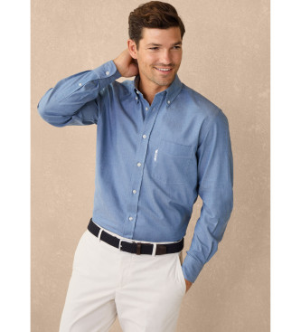 Faonnable Camisa Sarga Fit Regular azul