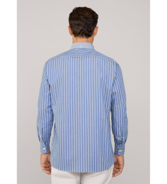 Faonnable Chemise  rayures en serg, coupe rgulire, bleu