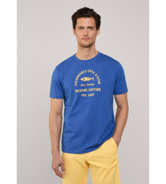 Faonnable Fish Front Print T-shirt blue