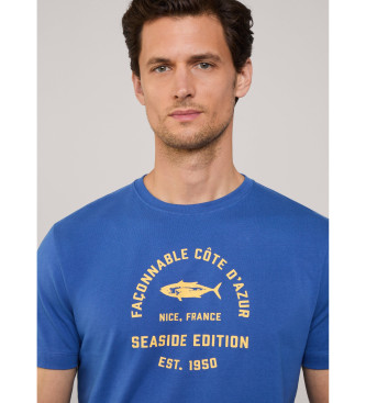 Faonnable Fish Front Print T-shirt blue