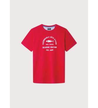 Faonnable Fish Front Print T-shirt red