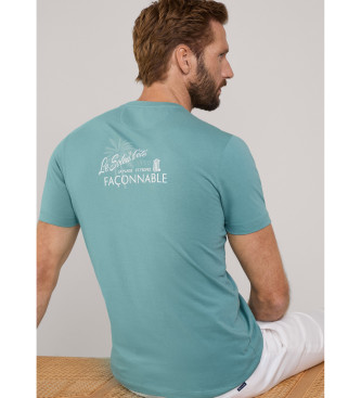 Faonnable T-shirt Sum Sun Back Print T greenish blue