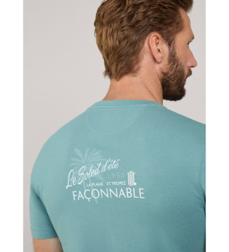 Faonnable Camiseta Sum Sun Back Print T azul verdoso