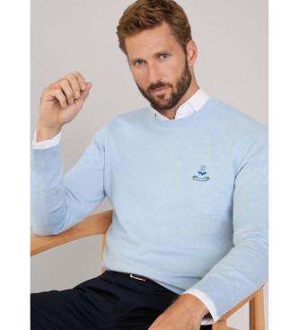 Faonnable Cosilk Crew Birdie Pullover blau