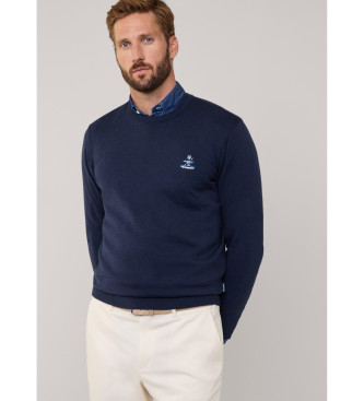 Faonnable Cosilk Crew Birdie navy jumper