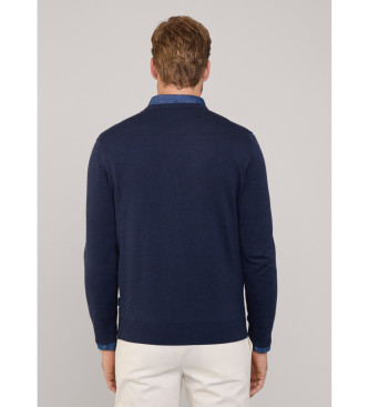 Faonnable Cosilk Crew Birdie navy jumper