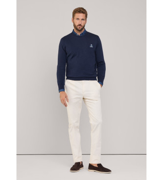 Faonnable Cosilk Crew Birdie navy jumper