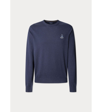 Faonnable Cosilk Crew Birdie navy jumper