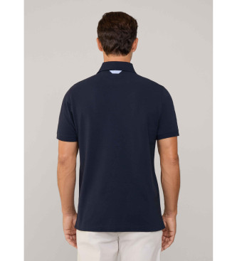 Faonnable Polo con ricamo uccellino blu scuro