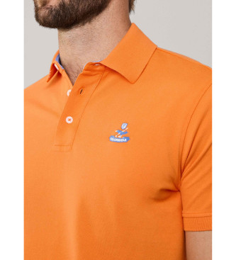 Faonnable Oranžna polo majica z vezenino Birdie