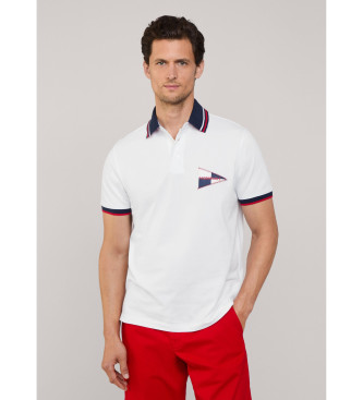 Faonnable Polo Chest Coll Print blanc