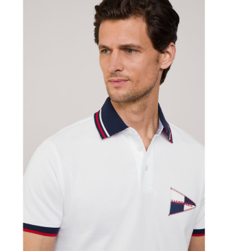 Faonnable Polo Chest Coll Print blanc