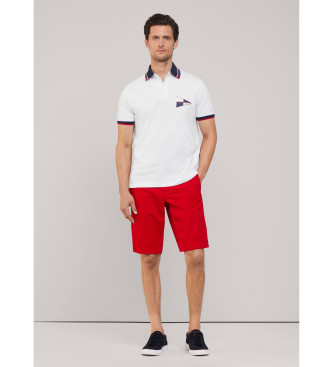 Faonnable Polo Chest Coll Print blanco