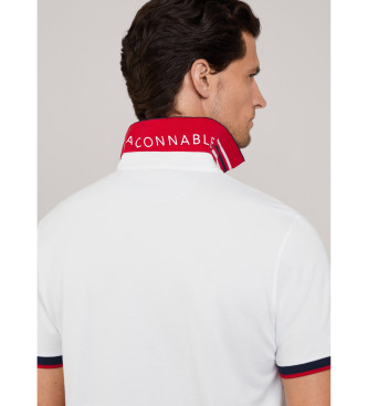 Faonnable Polo Chest Coll Print blanc