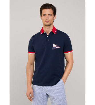 Faonnable Polo Chest Coll Print marino