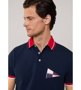 Faonnable Polo Borst Coll Print marine