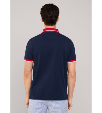 Faonnable Polo Borst Coll Print marine