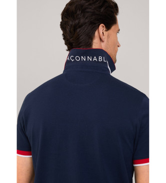 Faonnable Polo Borst Coll Print marine