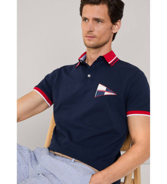 Faonnable Polo Chest Coll Print marino