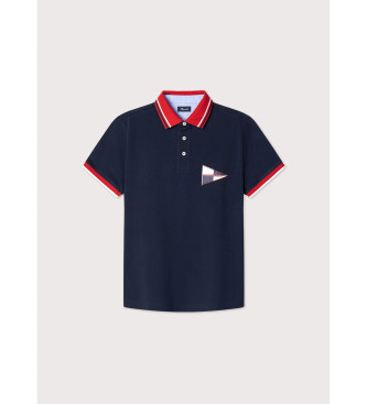 Faonnable Polo Chest Coll Print navy