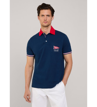 Faonnable Polo Print On navy