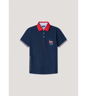 Faonnable Polo Print On navy