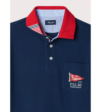 Faonnable Polo Print On navy