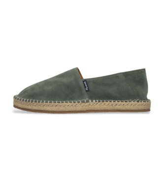 Faonnable Espadrilles en cuir lisse vert