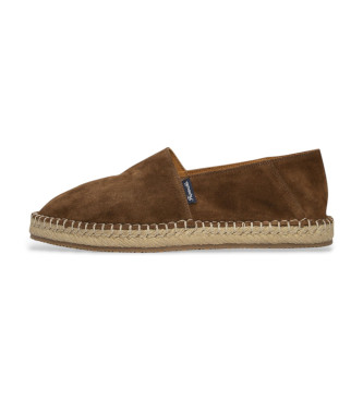 Faonnable Bruine Espadrilles van Effen Leer