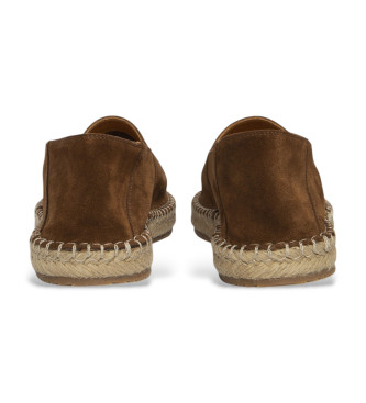 Faonnable Bruine Espadrilles van Effen Leer