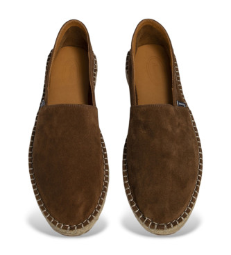 Faonnable Bruine Espadrilles van Effen Leer