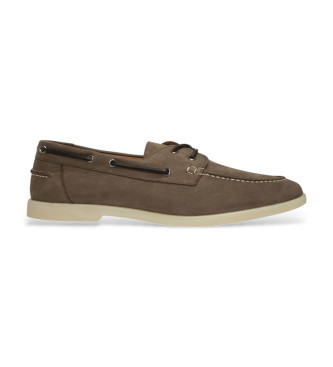 Faonnable Summer brown leather boat shoes