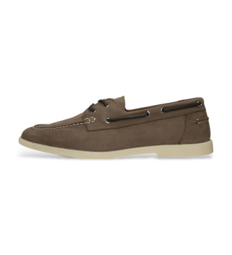 Faonnable Summer brown leather boat shoes