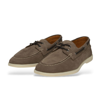 Faonnable Summer brown leather boat shoes