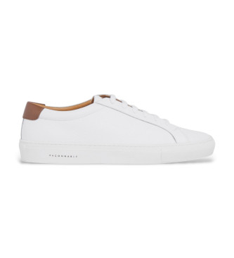 Faonnable Floater Classic Cup Leather Sneakers white