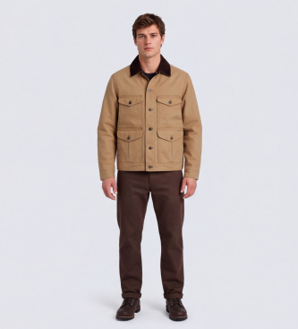 Filson Veste Rustic Canvas Journeyman marron clair