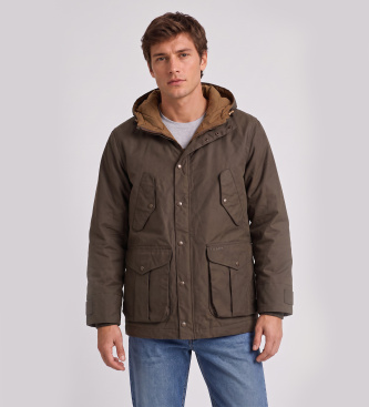 Filson Parka Waxed Mountain verde-marrone