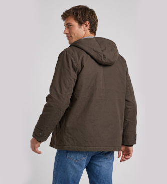 Filson Parka Waxed Mountain verde-marrone