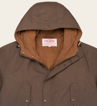 Filson Parka Waxed Mountain verde-marrone