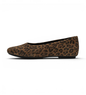 Fitflop Ballerine in pelle Delicato Leopard marrone