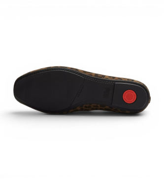 Fitflop Ballerine in pelle Delicato Leopard marrone