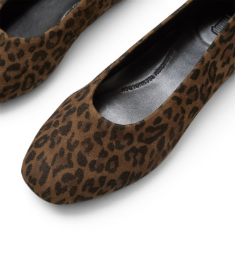 Fitflop Ballerine in pelle Delicato Leopard marrone