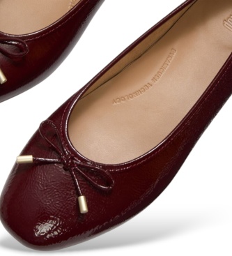 Fitflop Balerinke iz usnja Delicato Bow bordo rdeče