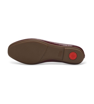 Fitflop Balerinke iz usnja Delicato Bow bordo rdeče