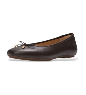 Fitflop Delicato Bow ballerinasko i læder chokoladebrun
