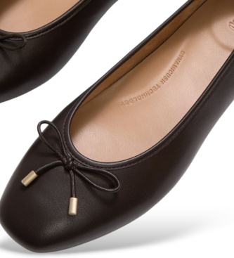 Fitflop Delicato Bow ballerinasko i læder chokoladebrun