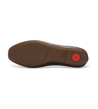 Fitflop Delicato Bow ballerinasko i læder chokoladebrun