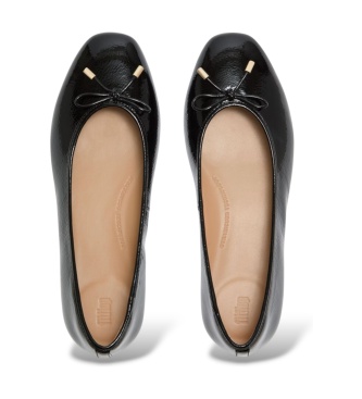 Fitflop Balerinke iz usnja Delicato Bow črne